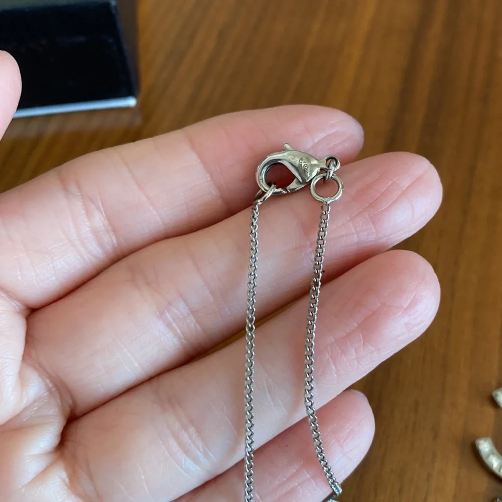 Authentic Chanel Silver with crystals CC necklace
